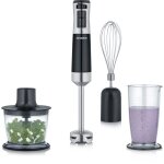 Mixeur plongeant 3 - en - 1 - severin - sm3772 - 600 w - pied amovible - mini hachoir - fouet - gobelet ...