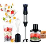 Mixeur plongeant - prumya - modle b1 - 1000 w - 4 lames quattroblade pro - 5 niveaux de vitesse