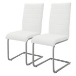 Ml - design 2 chaises de salle à manger en simili blanc fauteuil dossier ergonomique assise rembourrée ... Ml - design 2 chaises de salle à manger en simili blanc fauteuil dossier ergonomique assise rembourrée ...