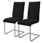 Ml - design 2 chaises de salle  manger en simili noir fauteuil dossier ergonomique assise rembourre ...