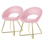 Ml - design lot de 2 chaises de salle à manger en velours rose assise rembourrée fauteuil pour table ... Ml - design lot de 2 chaises de salle à manger en velours rose assise rembourrée fauteuil pour table ...