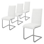 Ml - design lot de 4 chaises de salle à manger blanc en simili design cantilever piètement métallique ... Ml - design lot de 4 chaises de salle à manger blanc en simili design cantilever piètement métallique ...