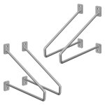 Ml - design lot de 4 �querres d�tag�re 220 mm en acier argent console murale decorative forme �pingle ...