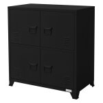 Ml - design armoire de classement 75x40x805 cm noir en acier vestiaire � 4 portes rangement dobjets pour ...