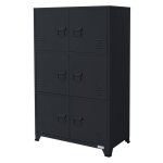Ml - design armoire de classement anthracite 75x40x120 cm en acier vestiaire � 6 portes rangement dobjets ...