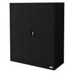 Ml - design armoire de classement verrouillable 90x40x109 cm noir en acier 2 portes 3 etag�res rangement ...