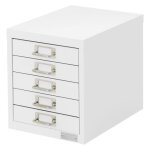 Ml - design armoire � dossiers avec 5 tiroirs et porte - �tiquette 28x38x33 cm blanc en acier classeur ...