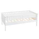 Ml - design lit denfant 70x140 cm avec matelas blanc lit simple avec sommier � lattes et protection contre ...