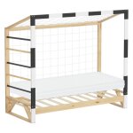 Ml - design lit denfant but de foot 80x160 cm avec matelas lit en bois avec sommier  lattes chelle ...