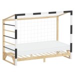 Ml - design lit denfant but de foot 90x200 cm avec matelas h:10cm lit en bois avec sommier  lattes chelle ...