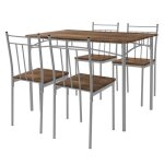 Ml - design table de salle  manger avec 4 chaises vintage set de 5 pices pour 4 personnes mdf lamin ...