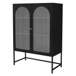 Ml - design vitrine de salon 85x120x40 cm noir armoire avec 3 compartiments de rangement / Étagères et ... Ml - design vitrine de salon 85x120x40 cm noir armoire avec 3 compartiments de rangement / Étagères et ...