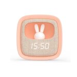 R�veil & veilleuse - mob - billy clock - rose saumon - rechargeable usb - 12x12x4 cm