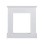 Mobili rebecca cadre decoratif manteau de cheminée bois blanc 98x93x23 Mobili rebecca cadre decoratif manteau de cheminée bois blanc 98x93x23