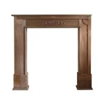 Mobili rebecca encadrement cheminée decorative bois marron shabby 100x105x21 Mobili rebecca encadrement cheminée decorative bois marron shabby 100x105x21