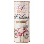 Porte - parapluies canvas ronde beige - mobili rebecca - vintage - 49x20x20
