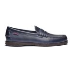 Mocassins bateau mixtes sebago thetford - bleu marine - cuir rembourr - doublure en cuir