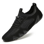 Mocassin casual homme - chaussures plats en maille respirante - noir Mocassin casual homme - chaussures plats en maille respirante - noir