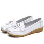 Mocassins colorés pour femmes en cuir de vachette - marque de luxe - blanc Mocassins colorés pour femmes en cuir de vachette - marque de luxe - blanc