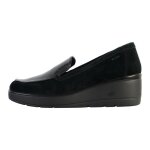 Mocassin compens cuir geox ilde suede + syn. pat - femme - noir - adulte