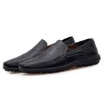 Mocassins cuir chaussures homme - funmoon - noir - tige:cuir - systme de fermeture:loafer - fonction:respiran ...