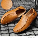 Mocassin en cuir pour homme - funmoon - grande taille - marron