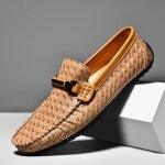 Mocassins en cuir pour hommes de luxe - ks - or - blanc - adulte Mocassins en cuir pour hommes de luxe - ks - or - blanc - adulte
