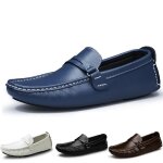 Mocassins en cuir pour hommes - marque - modèle - noir / bleu - semelle en caoutchouc - conduite et casual ... Mocassins en cuir pour hommes - marque - modèle - noir / bleu - semelle en caoutchouc - conduite et casual ...
