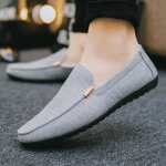 Mocassins décontractés en toile légère pour hommes chaussures plates respirantes printemps été Mocassins décontractés en toile légère pour hommes chaussures plates respirantes printemps été
