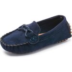 Mocassins pour enfants garons et filles en couleur unie avec semelle souple et respirante - bleu