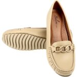 Mocassin femme - beige - cuir synthtique - confort et style