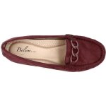 Mocassin femme en cuir daim bordeaux - marque - modle - rouge - confortable et tendance