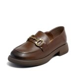 Mocassin femme en cuir doux confortable casual - marron - adulte - hauteur de talon 35 cm - couleur unie ... Mocassin femme en cuir doux confortable casual - marron - adulte - hauteur de talon 35 cm - couleur unie ...