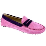 Mocassin femme en cuir vritable rose daim 105 - belym