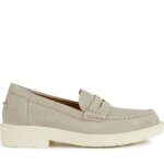 Mocassins femme - geox - spherica ec1 - cro�te de cuir - gris