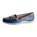 Mocassin femme - geox - d vega moc bmo. le + synt. le - bleu - cuir - confort exceptionnel