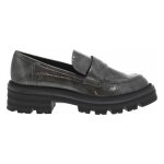 Mocassins femme - marco tozzi - talon compens bas - gris vernis