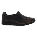 Mocassins femme rieker - cuir noir - talon semi - compensé 4cm Mocassins femme rieker - cuir noir - talon semi - compensé 4cm