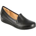 Mocassin femme ville en cuir synthtique noir - belym
