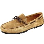 Mocassin gar�on en cuir v�ritable cognac daim 607 - belym