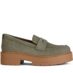 Mocassins geox d36vdi 00022 c3016 vert femme - crote de cuir - doublure en cuir ovin - semelle synthtique ...
