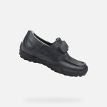 Mocassins geox jr w. snake mocassino pour garon en cuir bleu marine