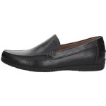 Geox u siron a - mocassin homme en nubuck noir semelle caoutchouc confort