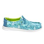 Mocassins hey dude homme - modle wally h2o - textile - bleu