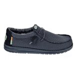 Mocassins hey dude homme modle wally sport - blanc et noir - tige textile