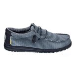 Mocassins hey dude homme modèle wally sport - noir / blanc - tige en textile - adulte Mocassins hey dude homme modèle wally sport - noir / blanc - tige en textile - adulte