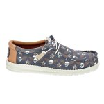 Mocassins hey dude homme - mod�le wally stars - noir - bleu - adulte