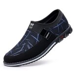 Mocassins pour hommes - 2023 - chaussures en toile dt respirant sans lacet - bleu
