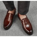 Mocassin homme - chaussures en cuir de temprament daffaires de mode - marron hb?