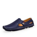 Mocassins pour hommes - chaussures plates dcontractes respirantes - bleu - pu artificiel